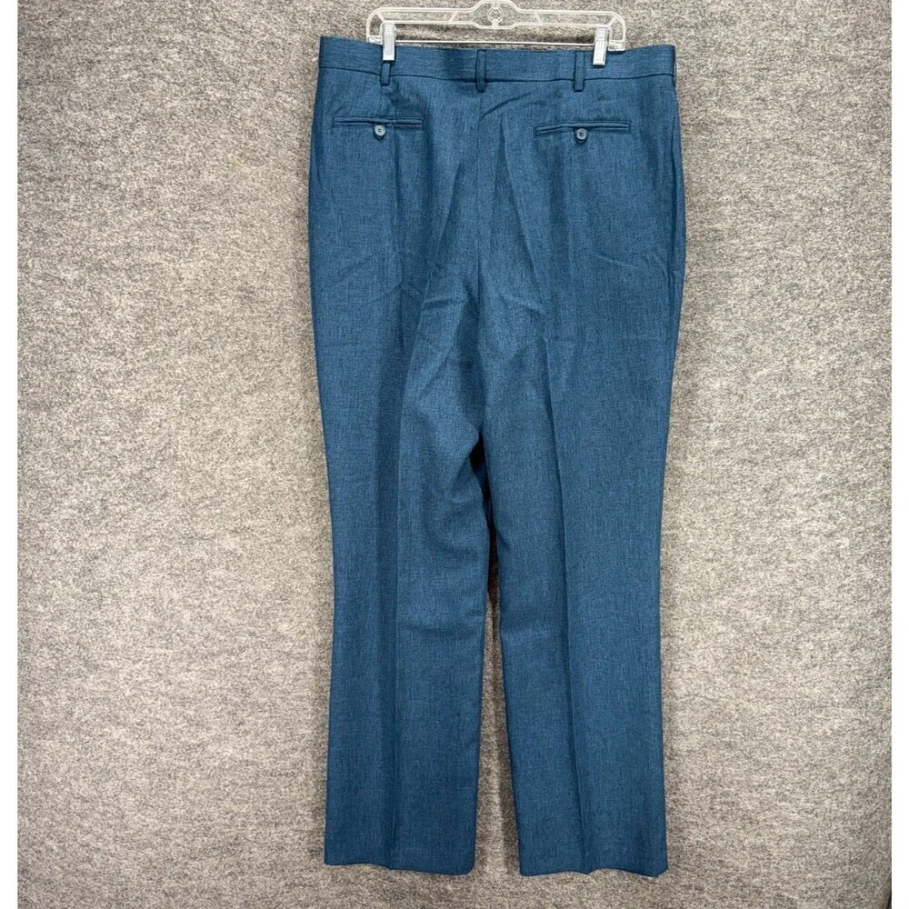 Gold Coast Dress Pants Men 40 Blue High Rise Pleated Straight Pockets Regular